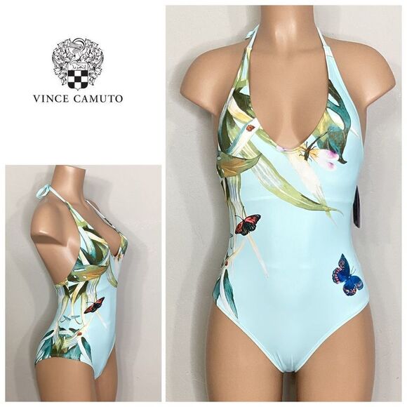 New. VINCE CAMUTO plunge neck butterfly swimsuit. 6. Normally $114